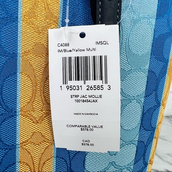Coach Mollie Tote In Signature Jacquard With Stripes - Picture 13 of 14